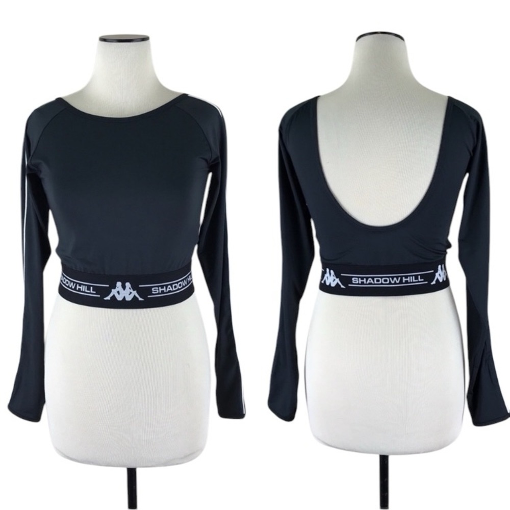 KAPPA Shadow Hill Serem Crop Top Black NWT